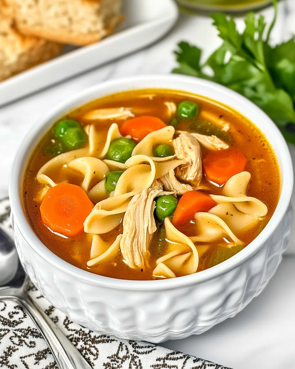 Delicious Cajun Chicken Noodle Soup shot