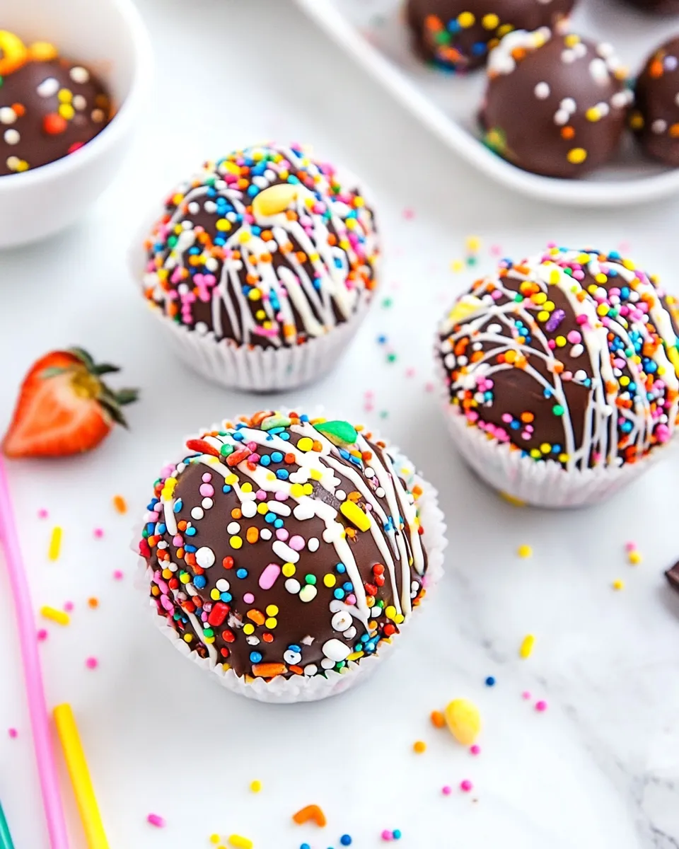 Homemade Chocolate Strawberry Funfetti Hot Chocolate Bombs photo