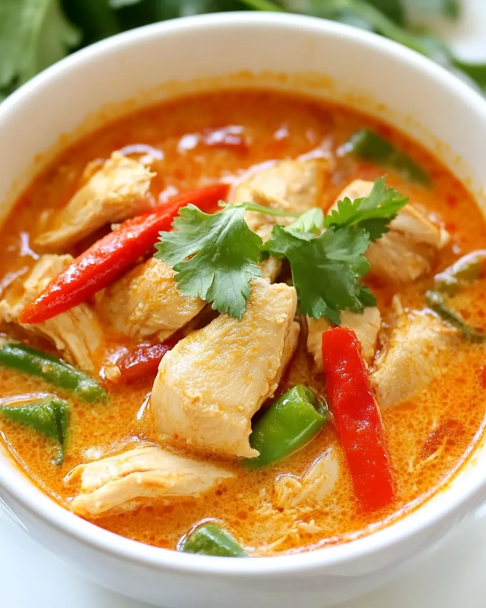 Delicious Creamy Thai Coconut Chicken Soup (Instant Pot) shot