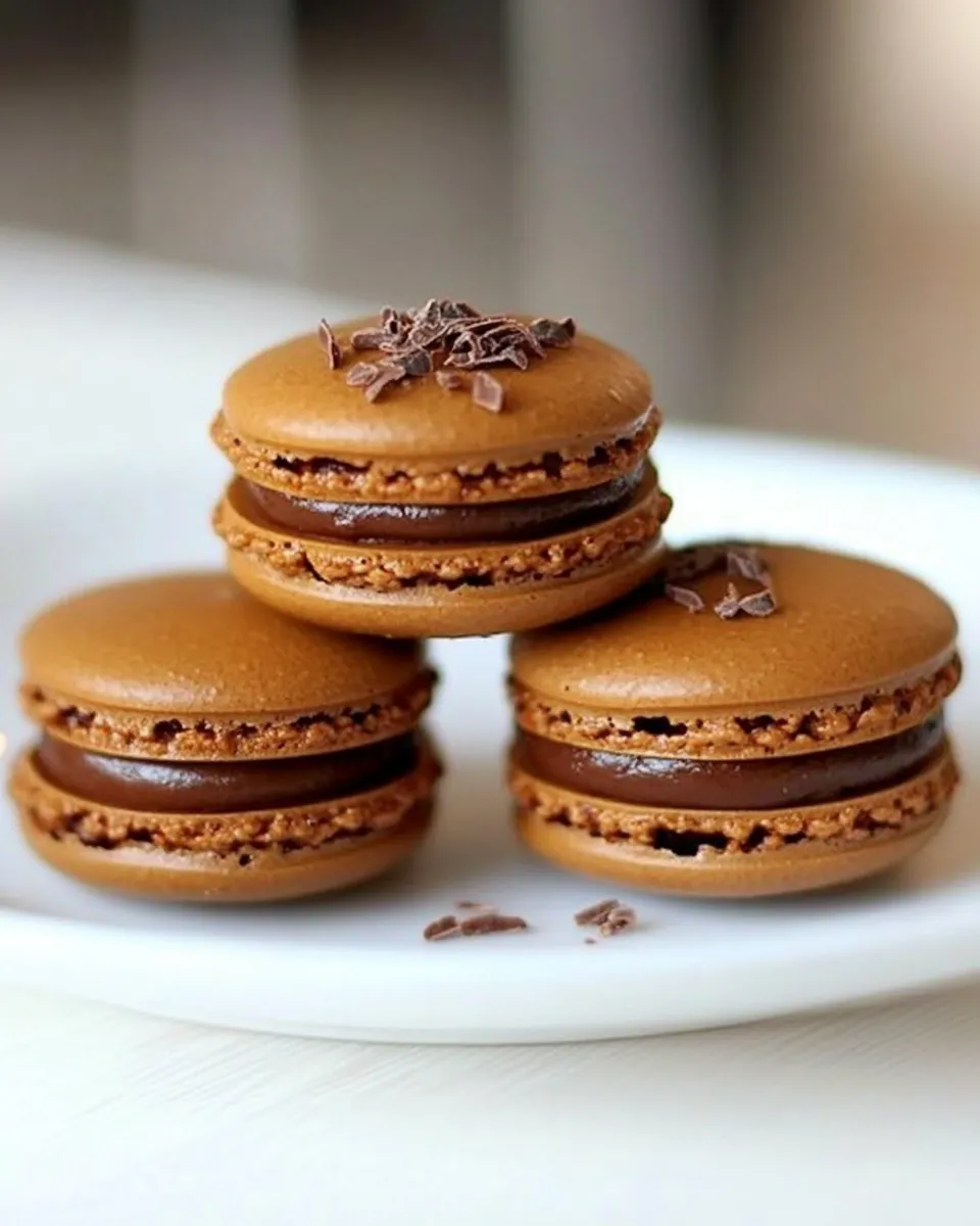 Homemade French Chocolate Macaron Recipe photo