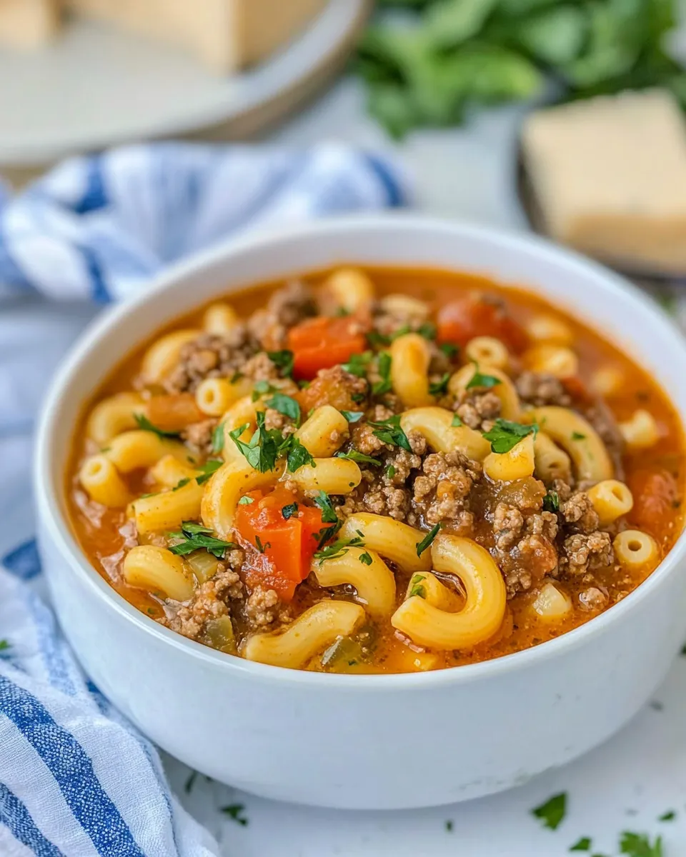 Classic Hamburger Macaroni Soup image