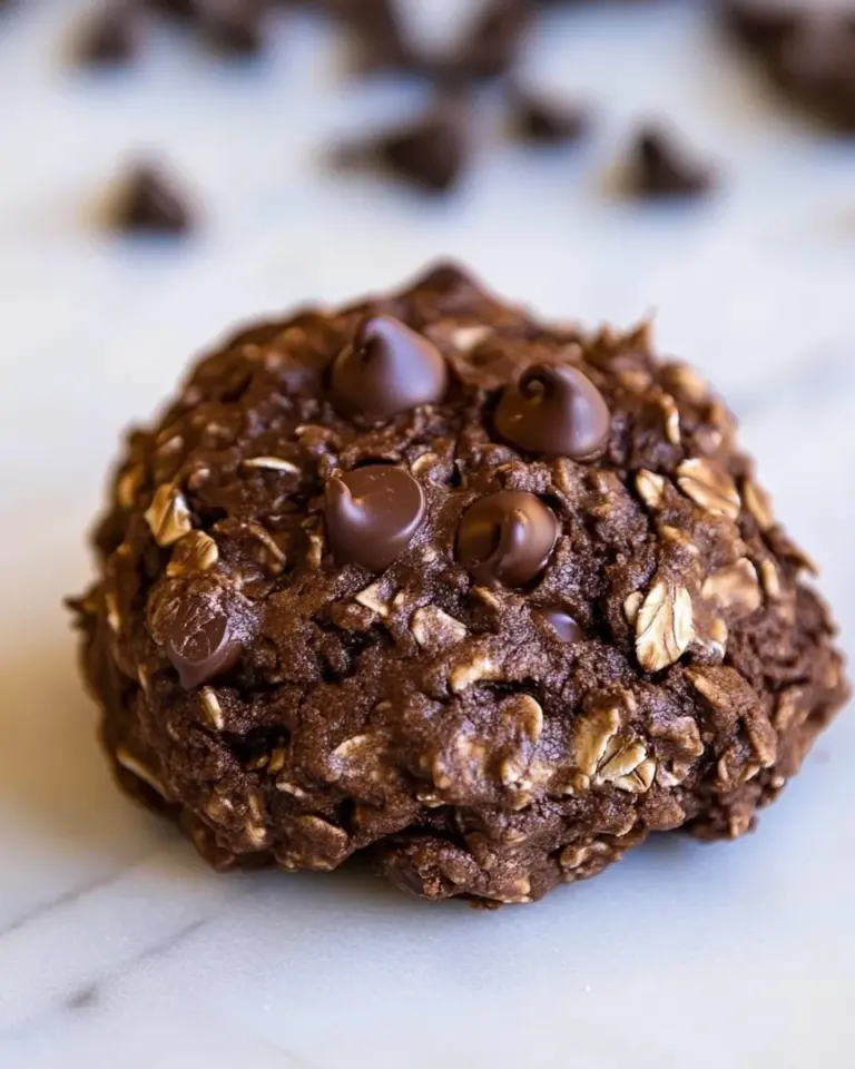 Homemade Healthy Double Chocolate Oatmeal Cookies photo
