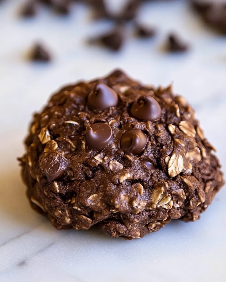 Homemade Healthy Double Chocolate Oatmeal Cookies photo