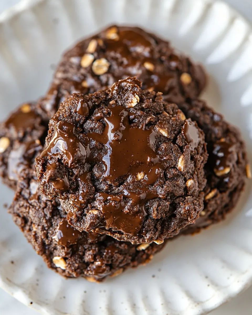 Classic Healthy Double Chocolate Oatmeal Cookies image