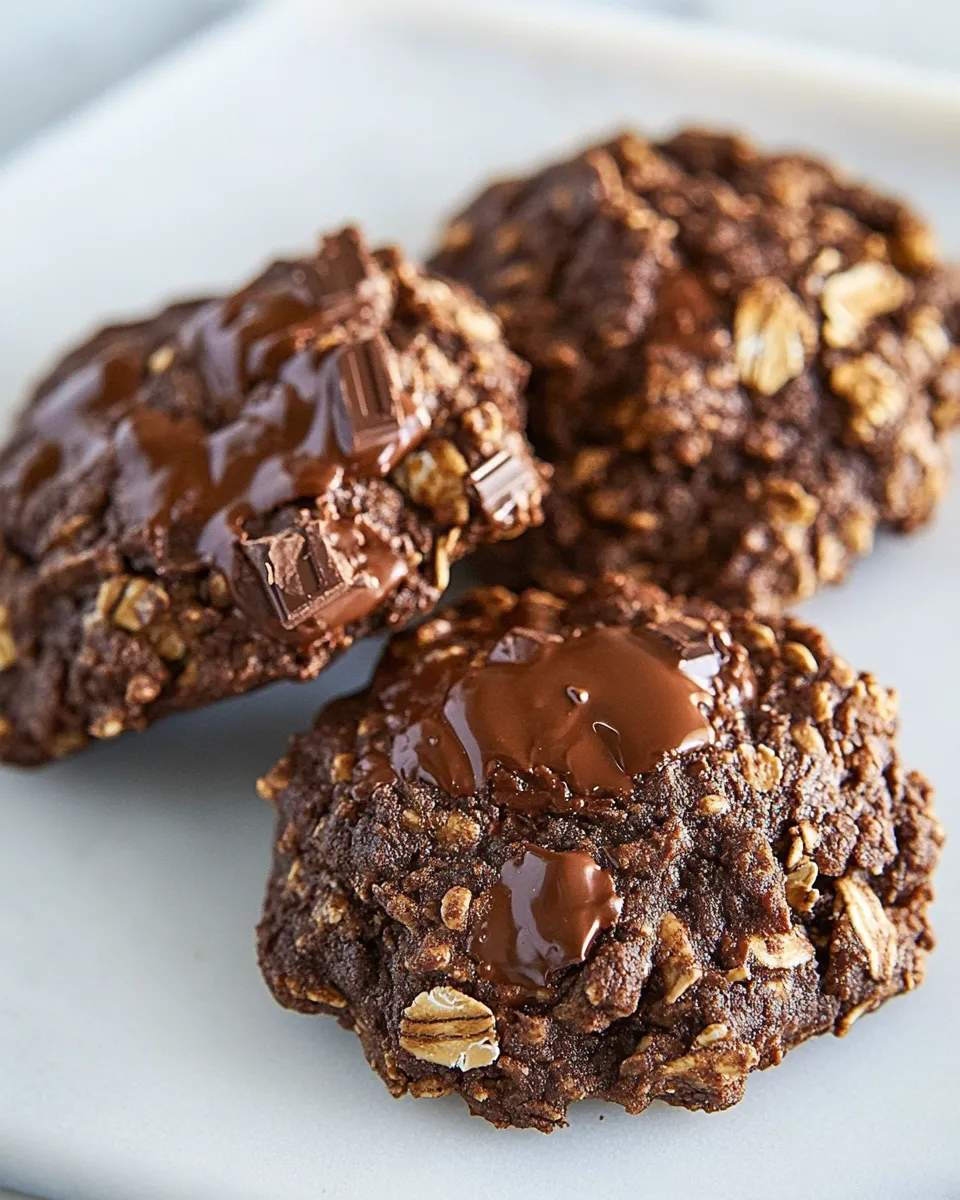 Easy Healthy Double Chocolate Oatmeal Cookies recipe photo