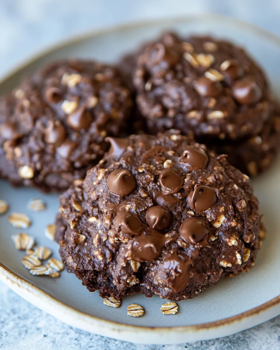 Delicious Healthy Double Chocolate Oatmeal Cookies shot