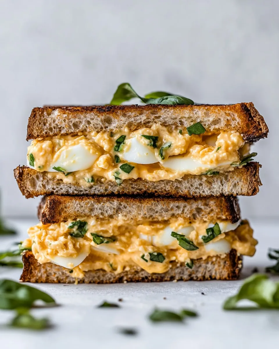 Homemade Healthy Egg Salad Grilled Cheese Sandwich photo