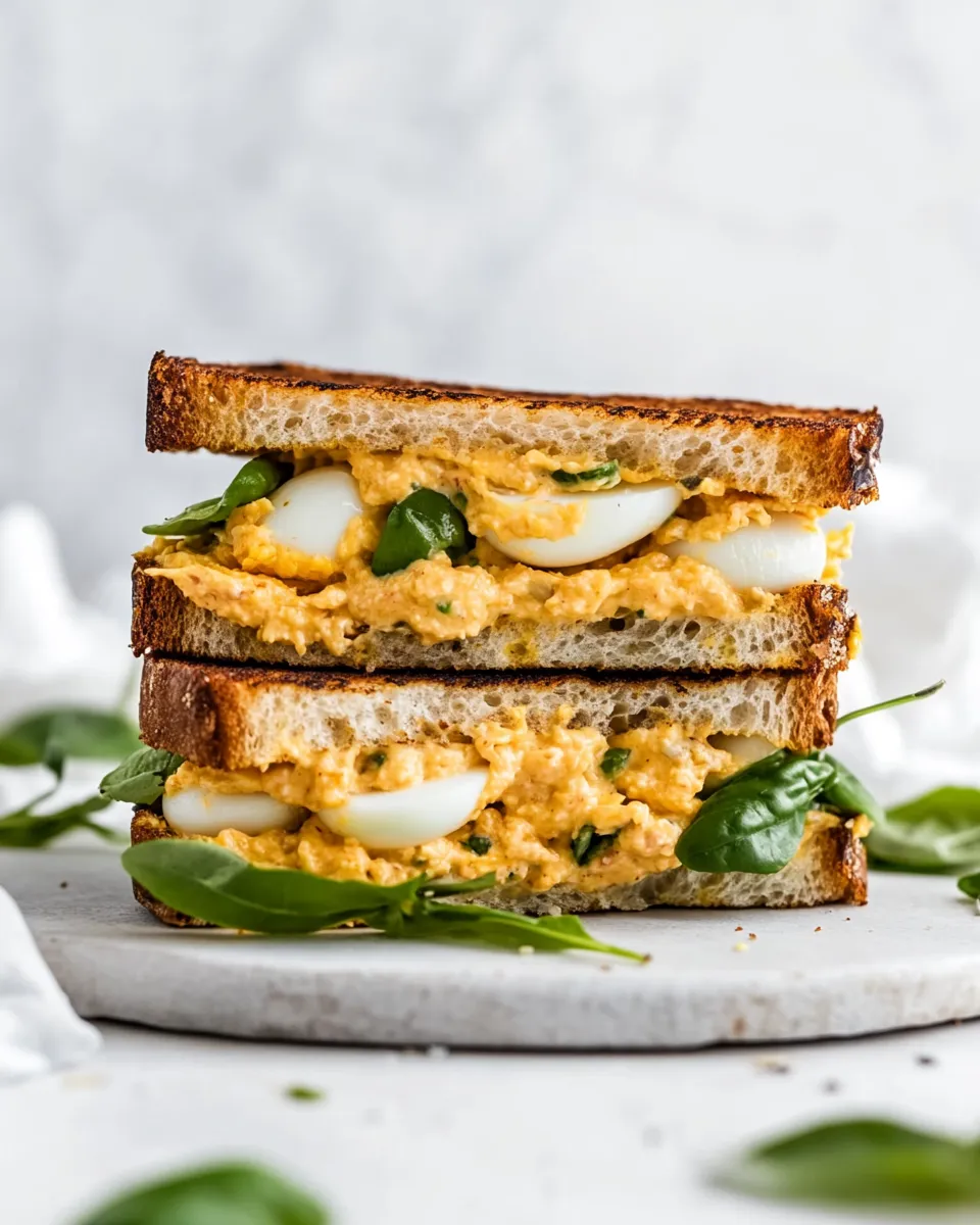 Classic Healthy Egg Salad Grilled Cheese Sandwich image