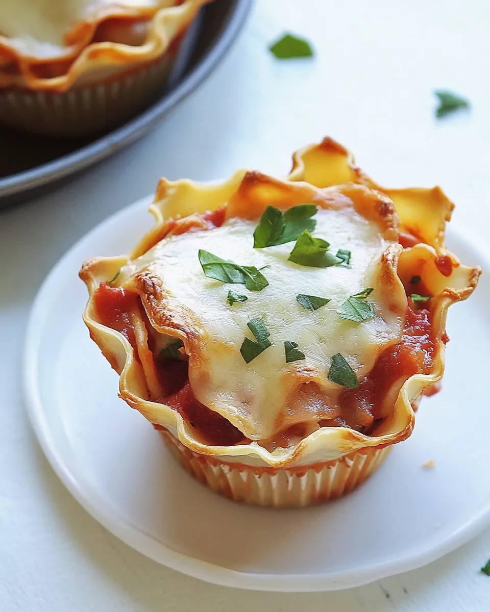 Delicious Lasagna Cupcakes food shot