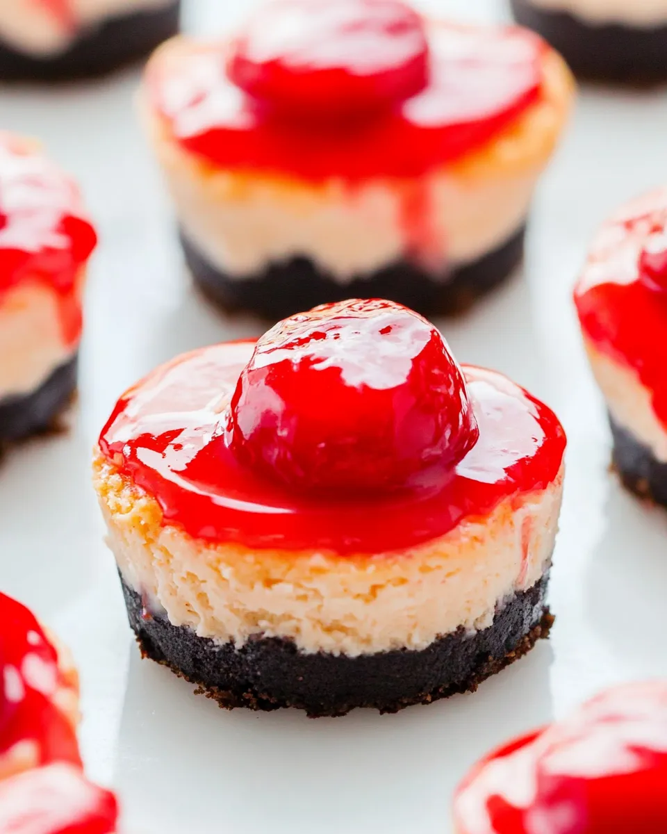 Delicious Mini Cherry Oreo Cheesecakes image