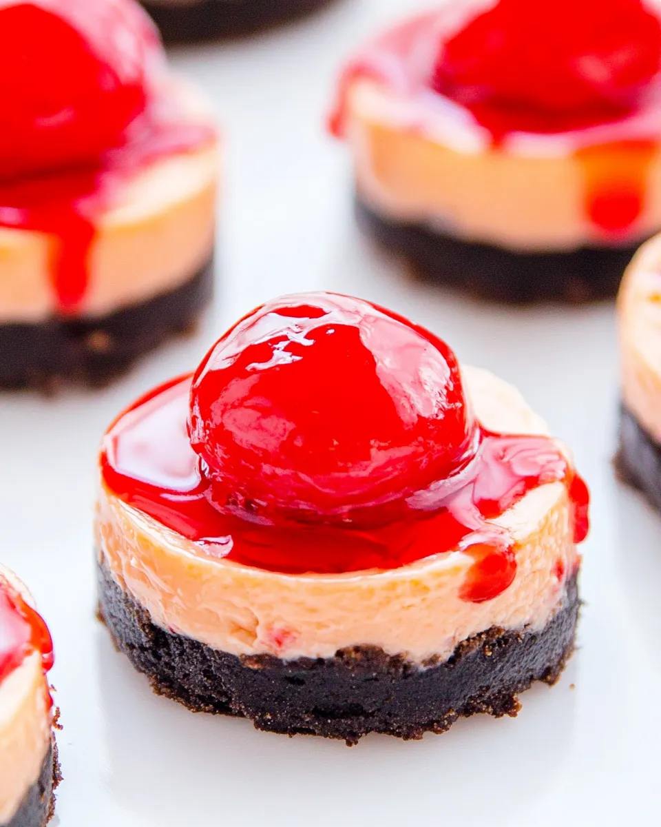 Easy Mini Cherry Oreo Cheesecakes recipe photo