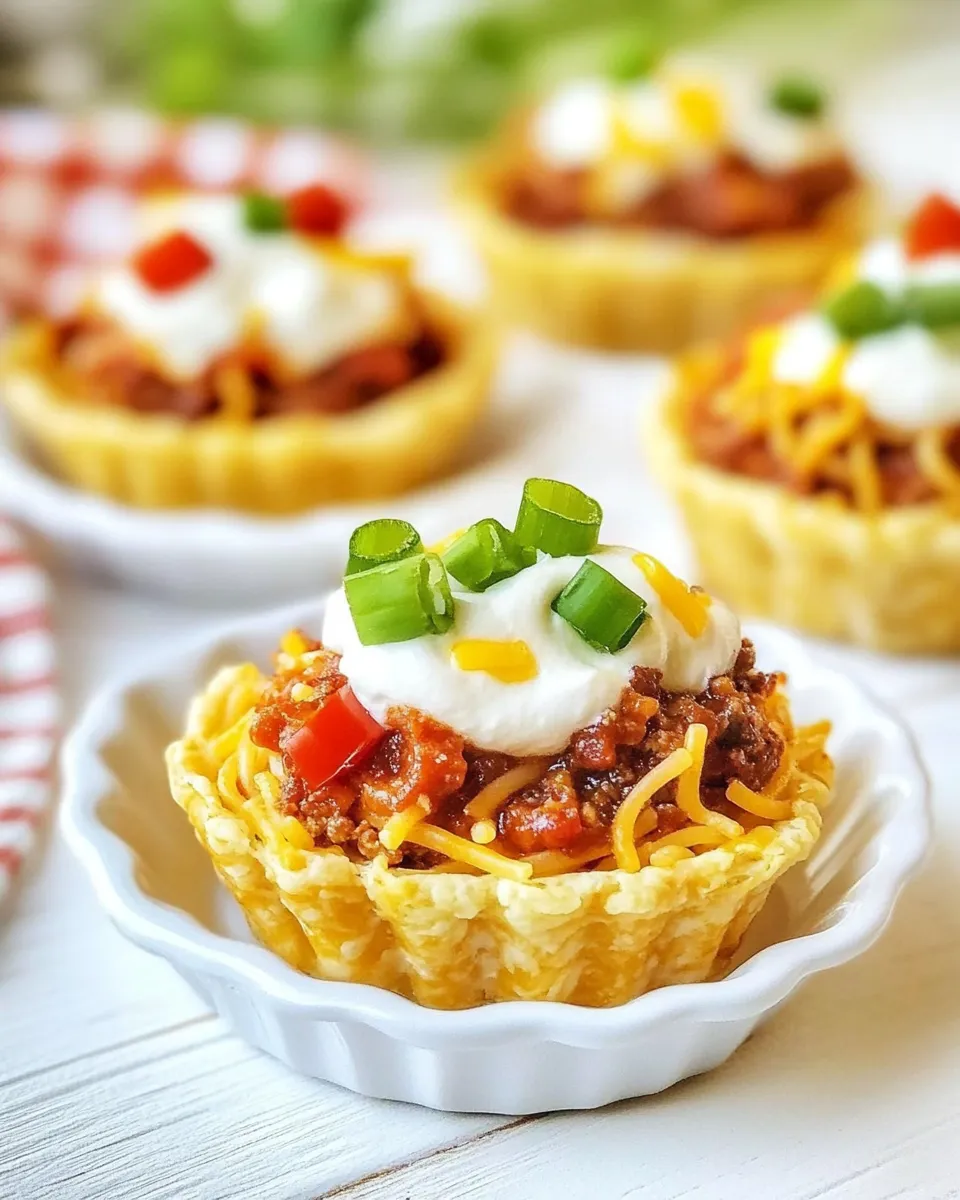Easy Mini Taco Spaghetti Pies image