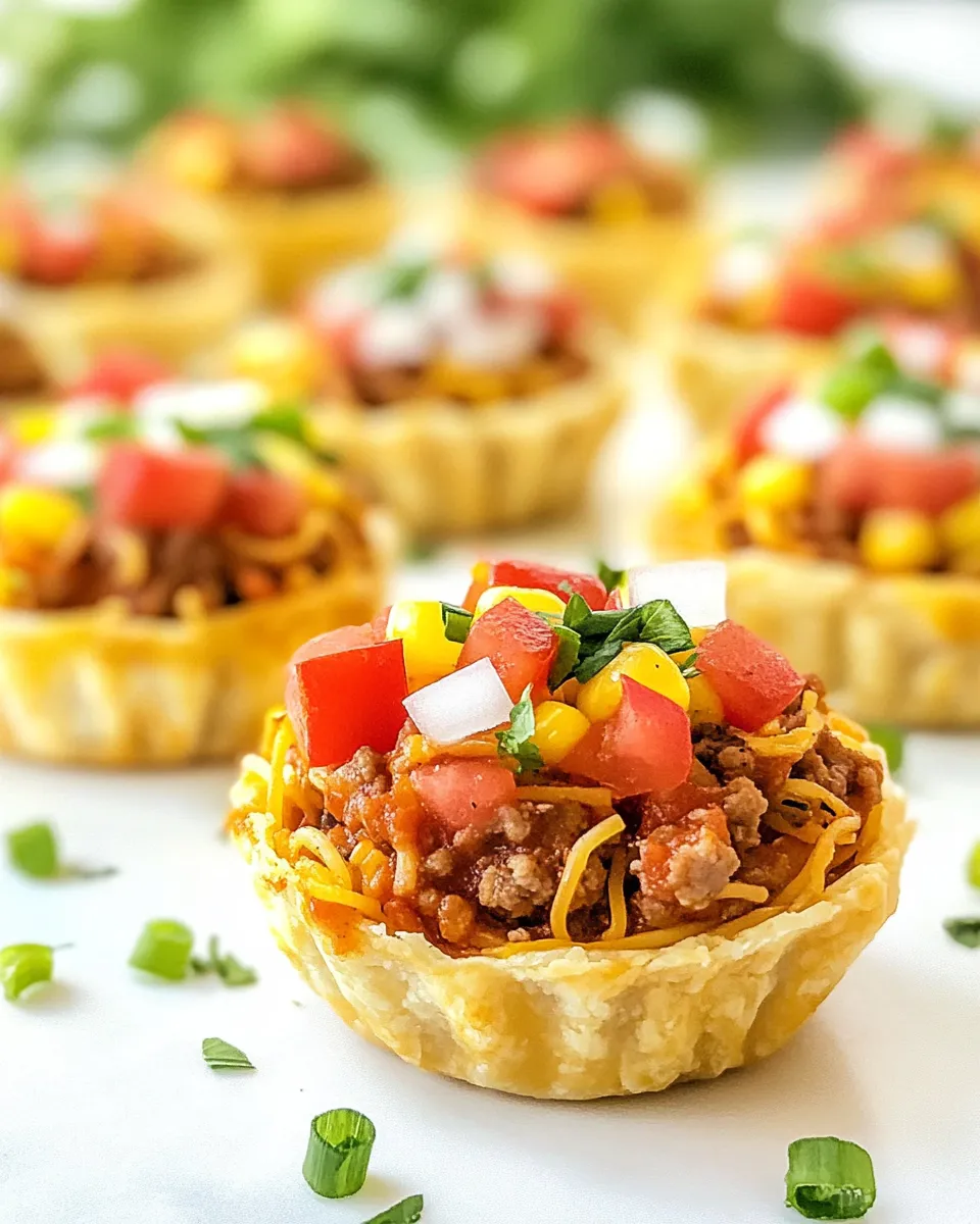 Quick Mini Taco Spaghetti Pies shot