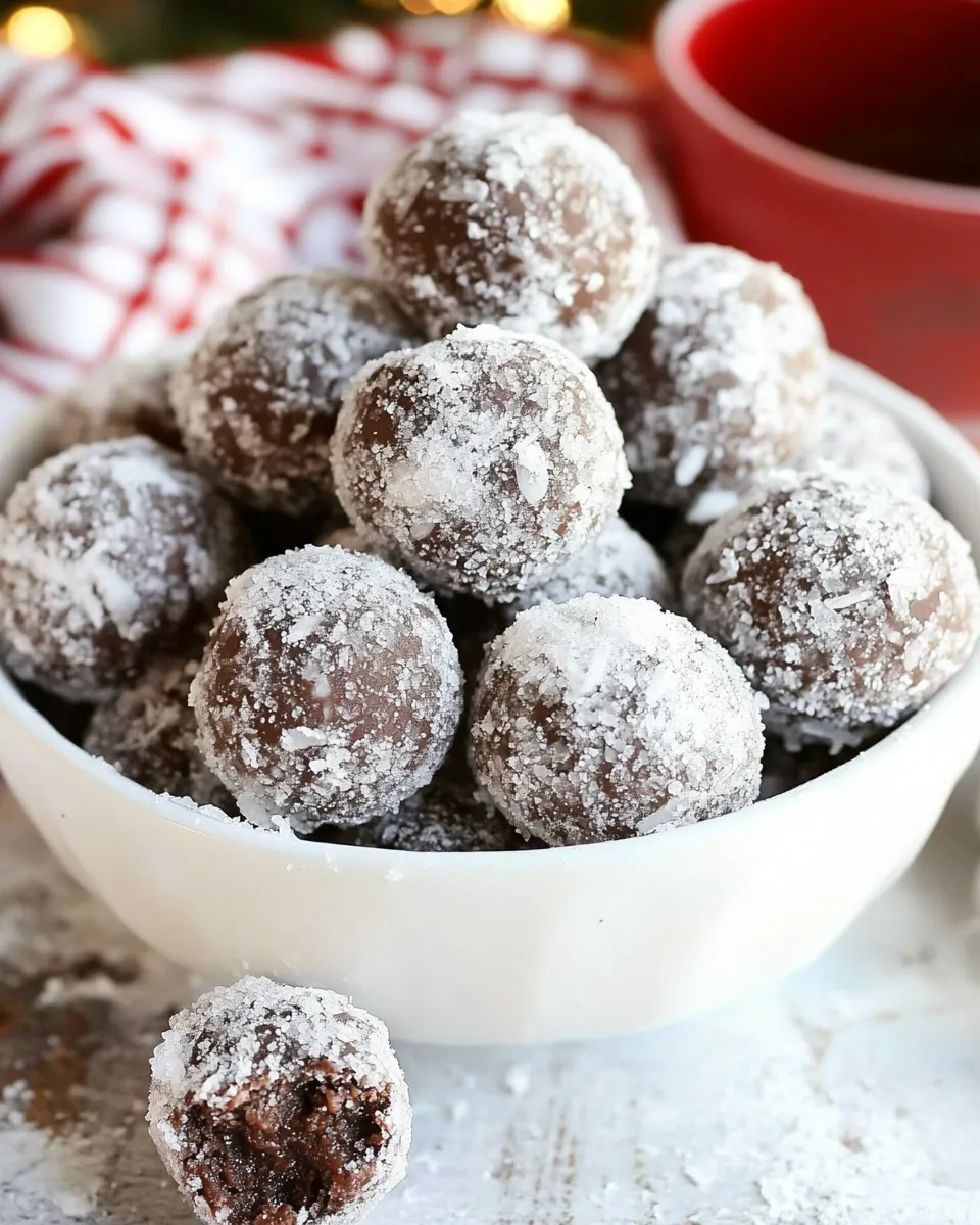 Delicious No-Bake Fudge Snow Balls shot
