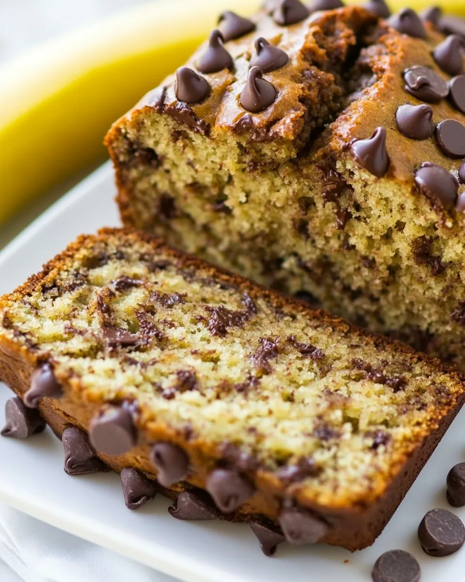 Homemade One Bowl Chocolate Chip Banana Bread photo