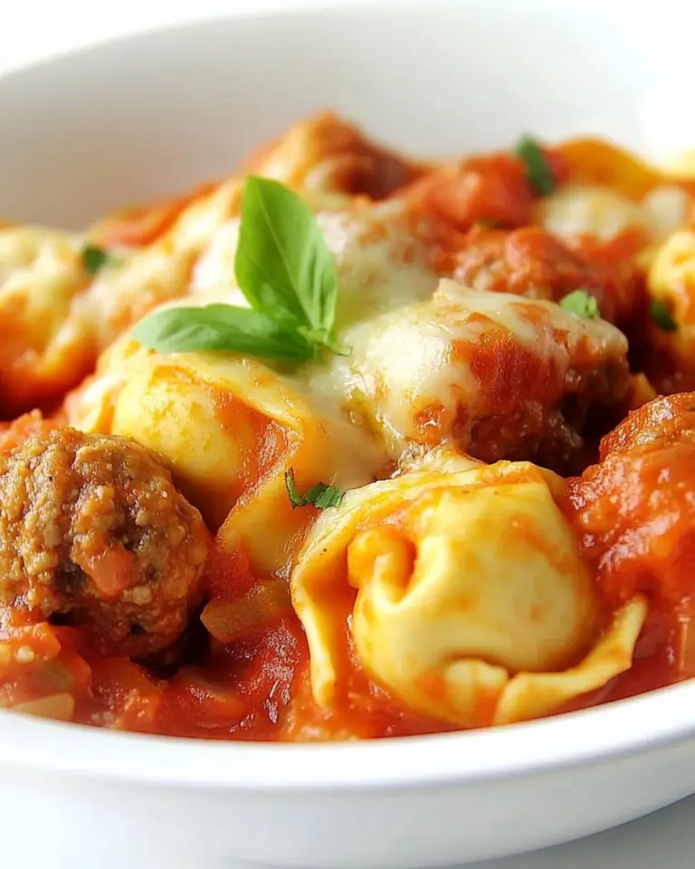 Easy One Pot Cheesy Tortellini and Meatballs Recipe photo