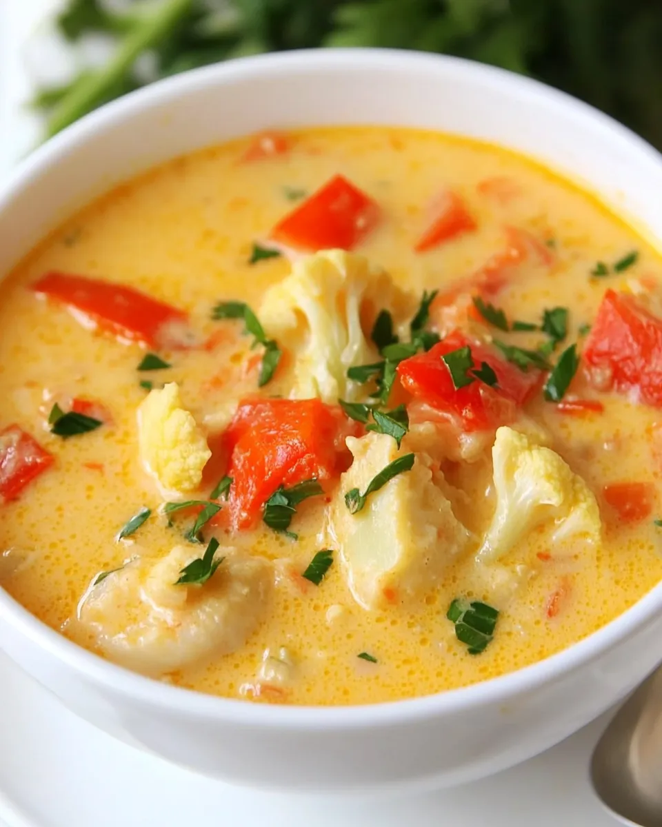 Delicious Roasted Cauliflower Chowder shot