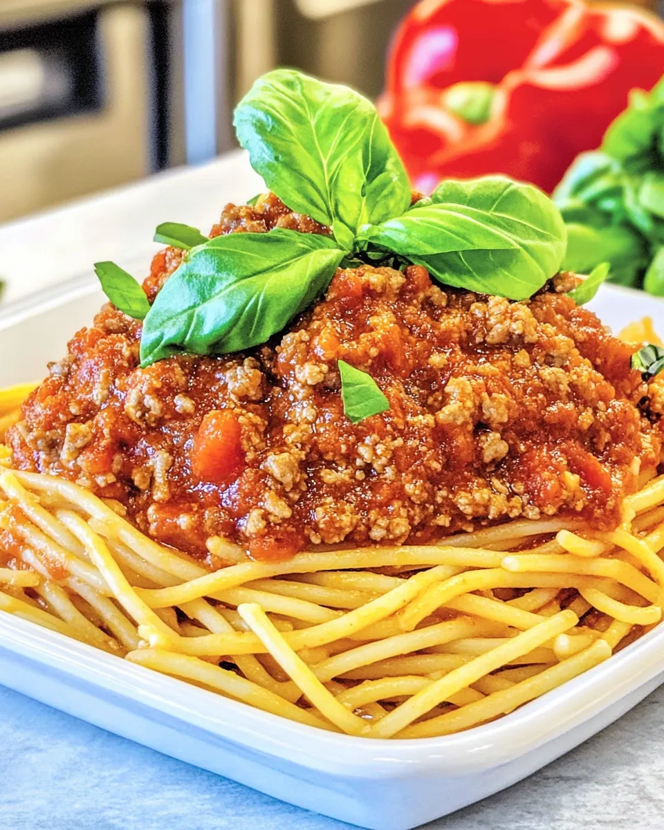 Classic School Cafeteria Spaghetti & Meat Sauce shot