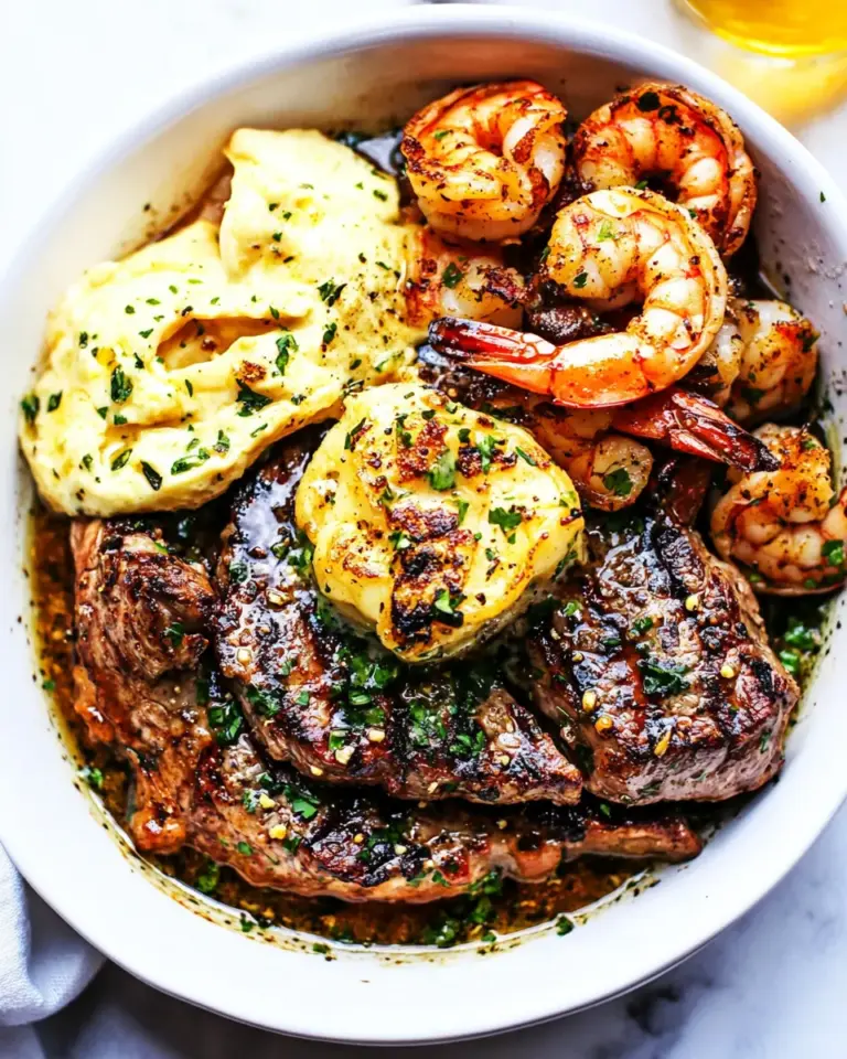 Homemade Skillet Garlic Butter Steak and Shrimp photo