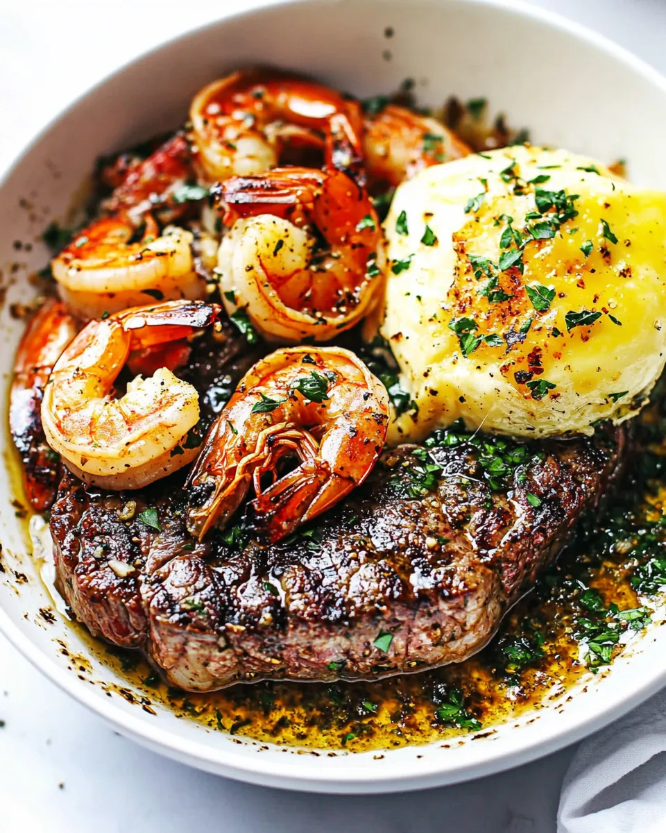 Classic Skillet Garlic Butter Steak and Shrimp image