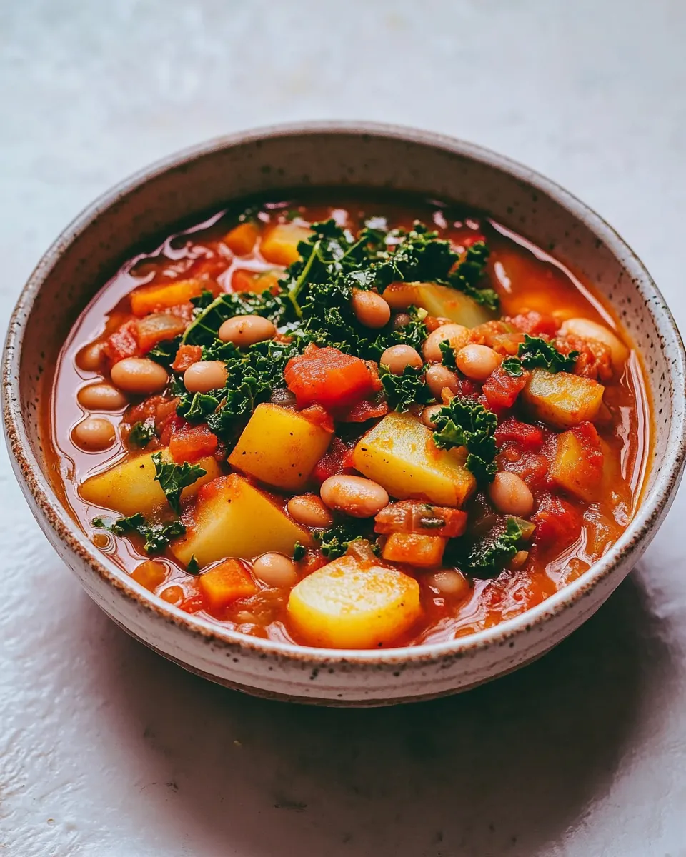 Easy Smoky and Spicy White Bean Stew with Potatoes & Kale recipe photo