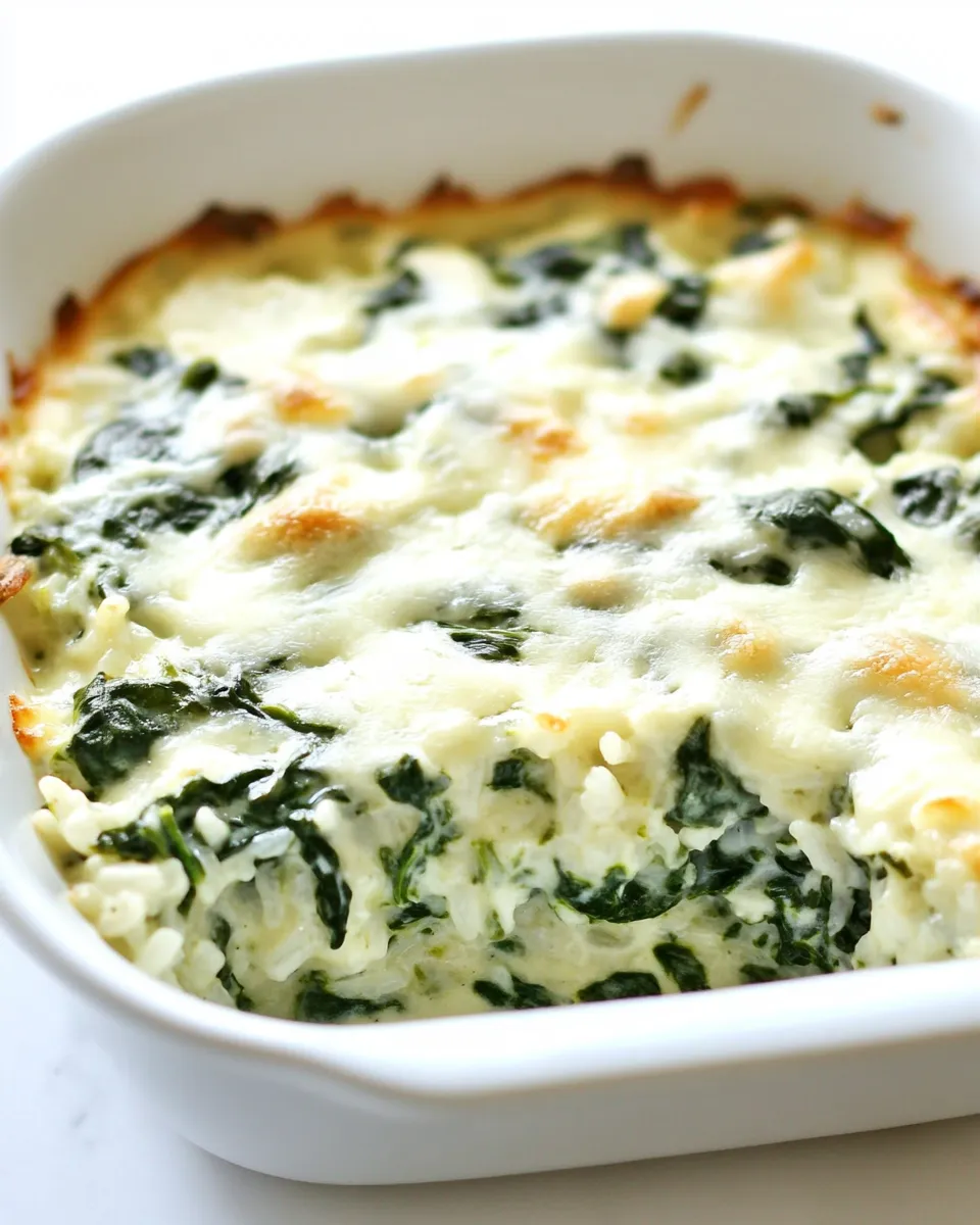 Delicious Spinach Parmesan Rice Bake image
