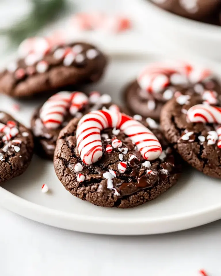 Homemade Triple Chocolate Candy Cane Cookies photo
