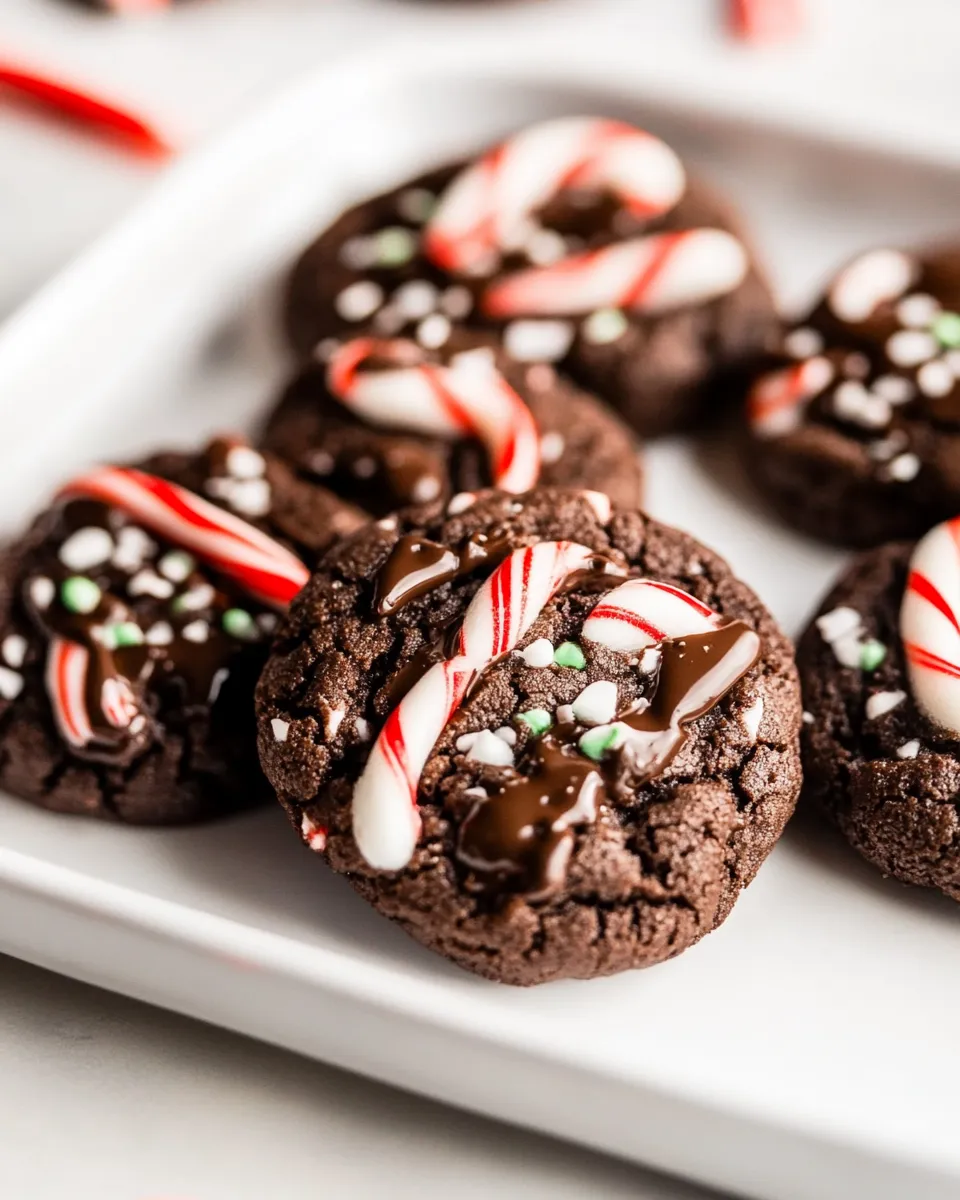 Easy Triple Chocolate Candy Cane Cookies recipe photo