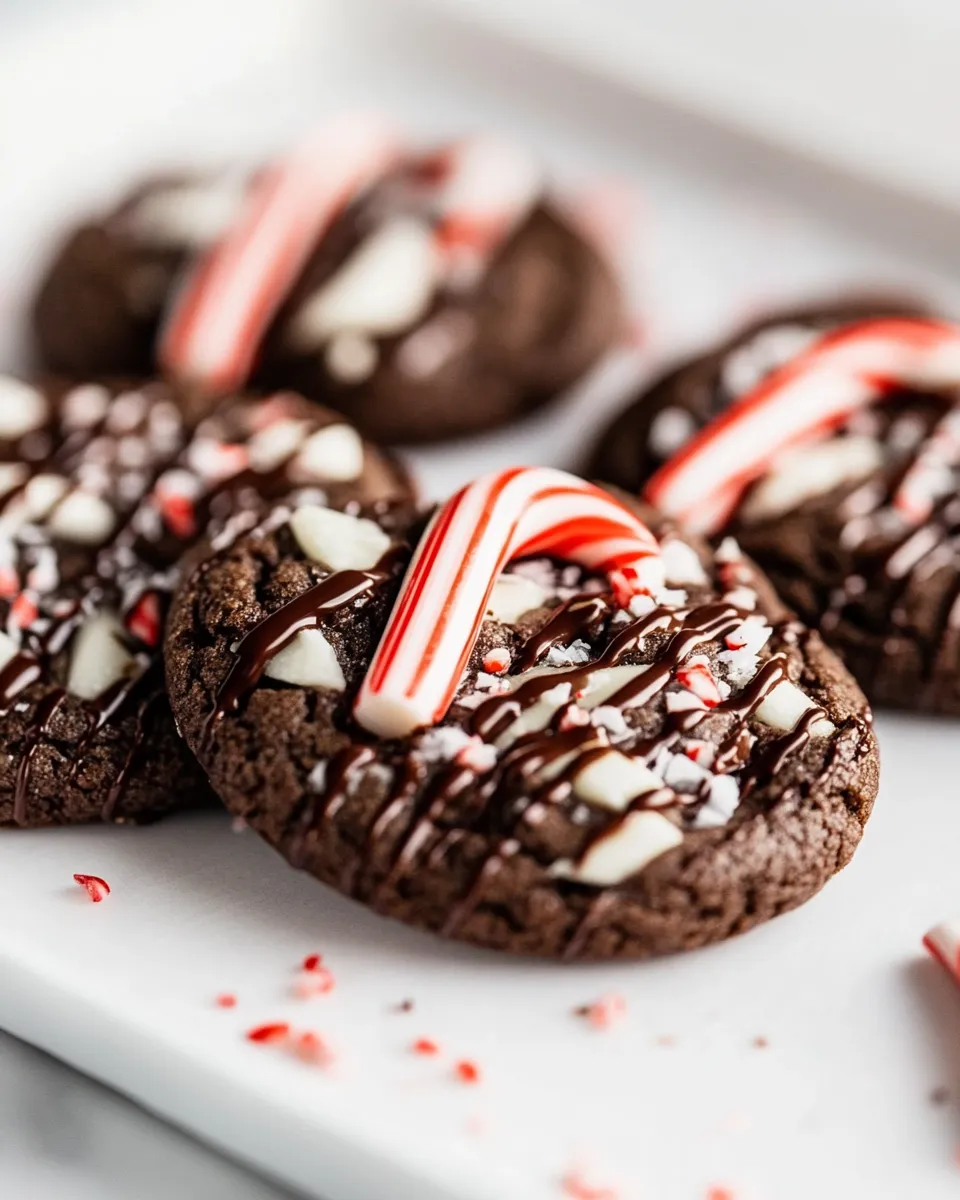 Best Triple Chocolate Candy Cane Cookies shot