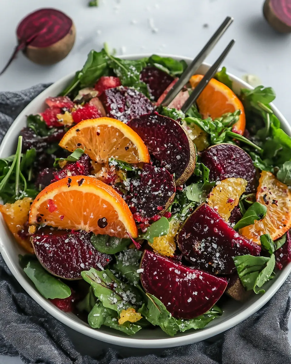 Healthy Winter Citrus Roasted Beet Salad shot