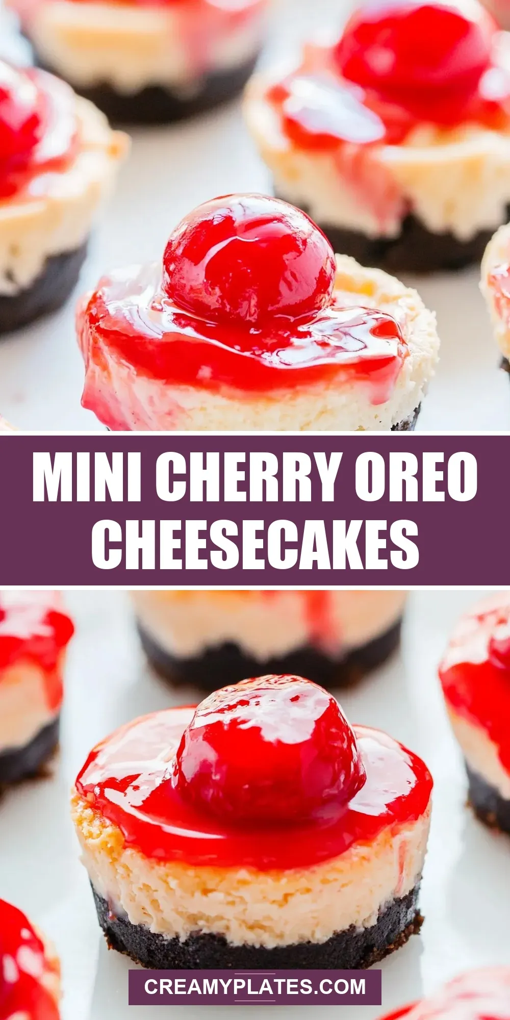 The Best Mini Cherry Oreo Cheesecakes Ever