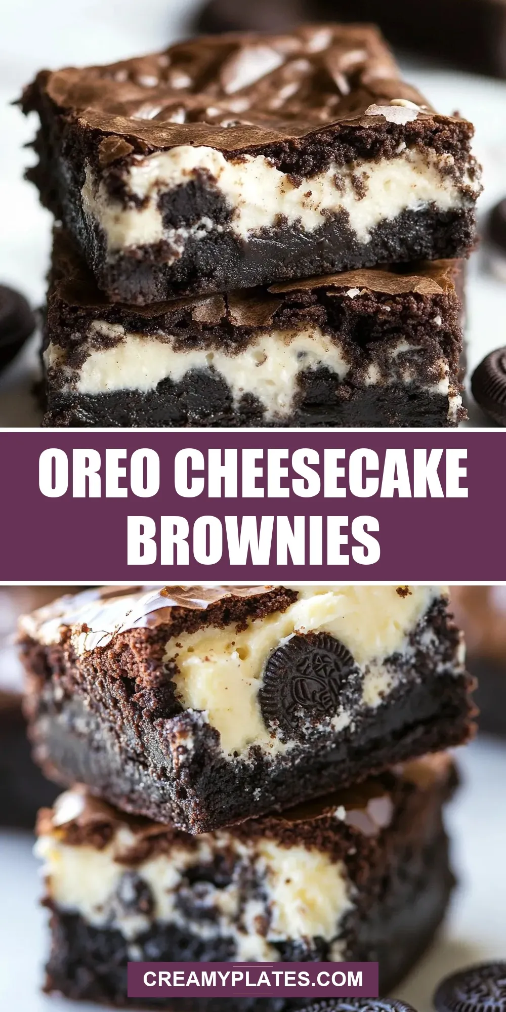 Healthy Oreo Cheesecake Brownies