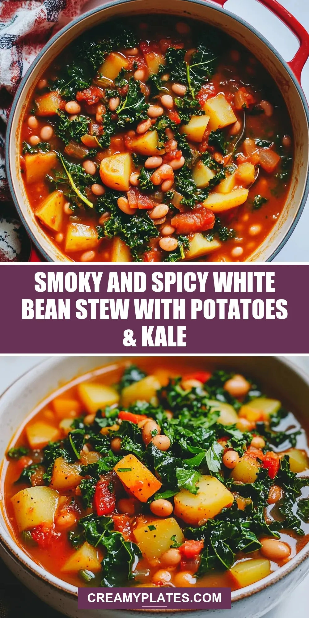 Smoky And Spicy White Bean Stew With Potatoes & Kale Recipe