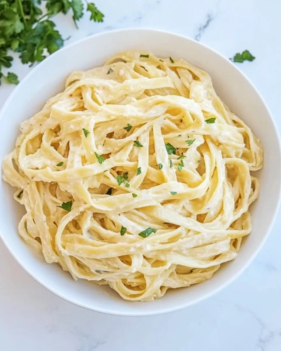 Quick 15-Minute Fettuccine with Light Alfredo Sauce recipe photo
