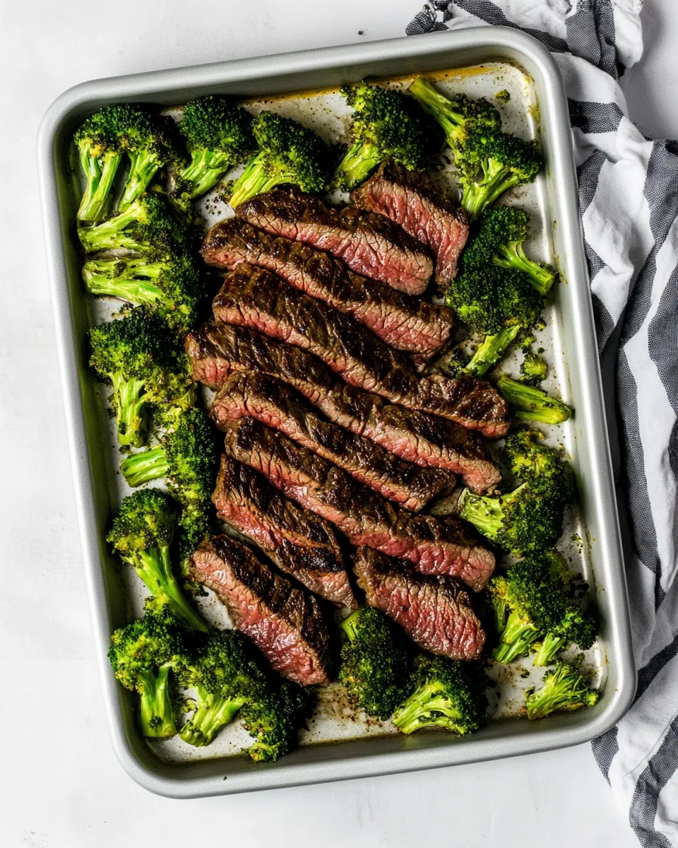 Easy 15 Minute Sheet Pan Steak and Broccoli Dinner photo