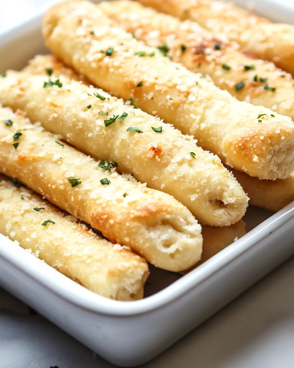 Easy 2 Ingredient Dough Garlic Breadsticks photo