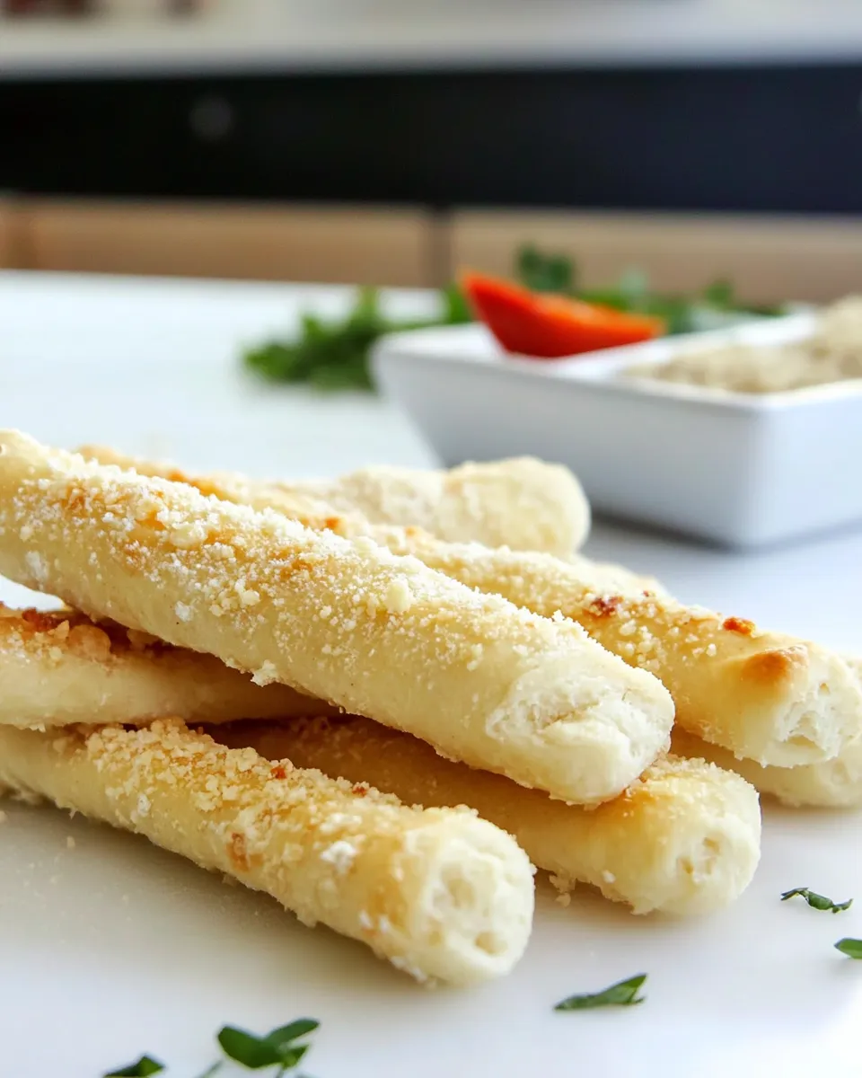 Quick 2 Ingredient Dough Garlic Breadsticks dish photo