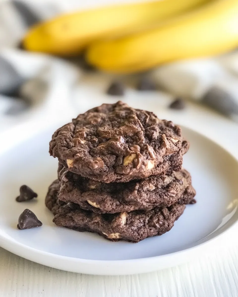 Delicious 3-Ingredient Chocolate Banana Cookies (Vegan) image