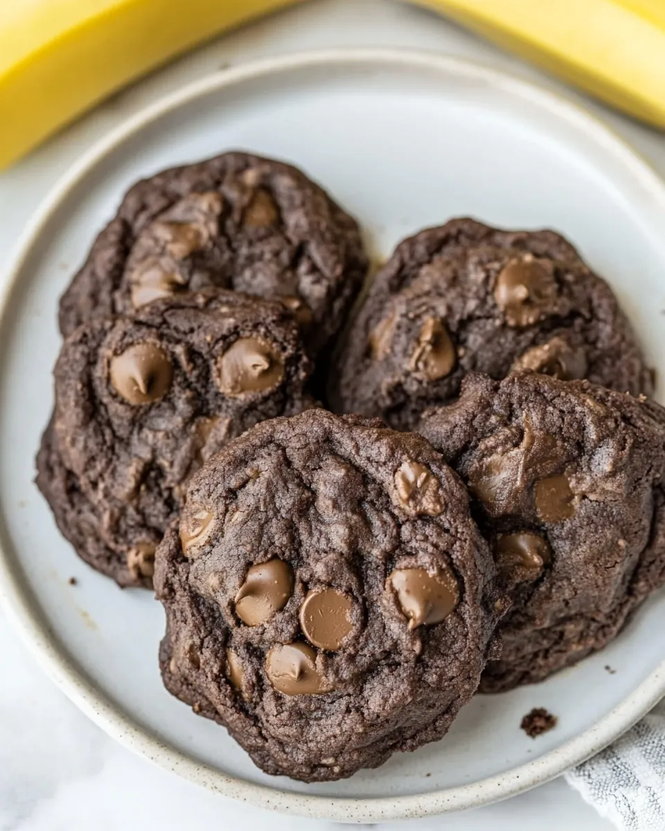 Quick 3-Ingredient Chocolate Banana Cookies (Vegan) recipe photo