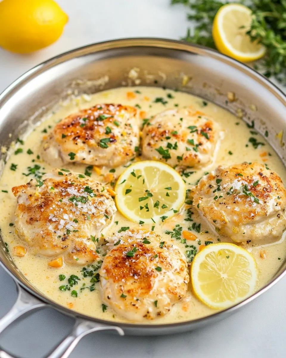 Delicious 30-Minute Creamy Lemon Garlic Chicken image