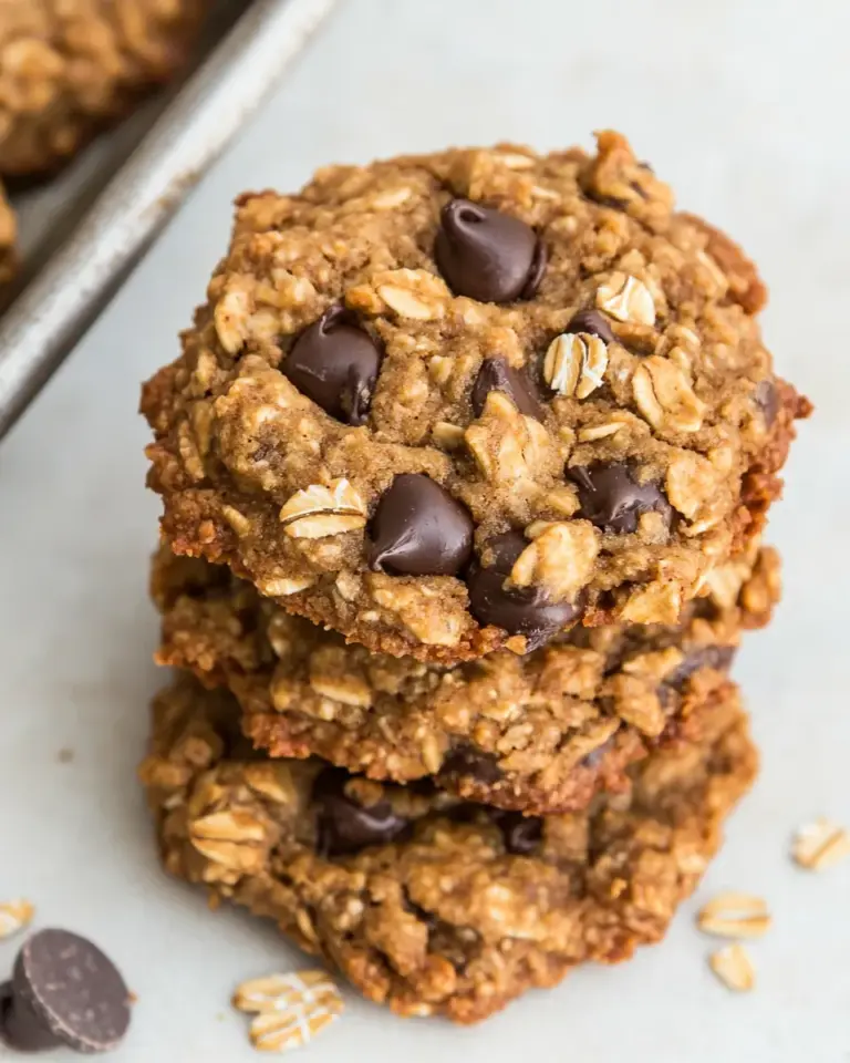 Homemade 5-Ingredient Peanut Butter Oatmeal Chocolate Chip Cookies photo
