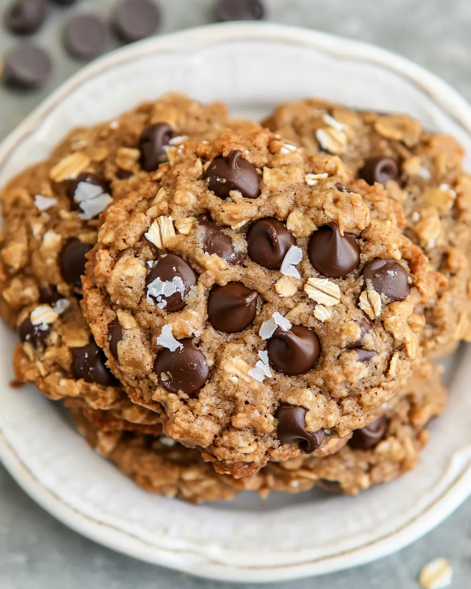 Delicious 5-Ingredient Peanut Butter Oatmeal Chocolate Chip Cookies shot
