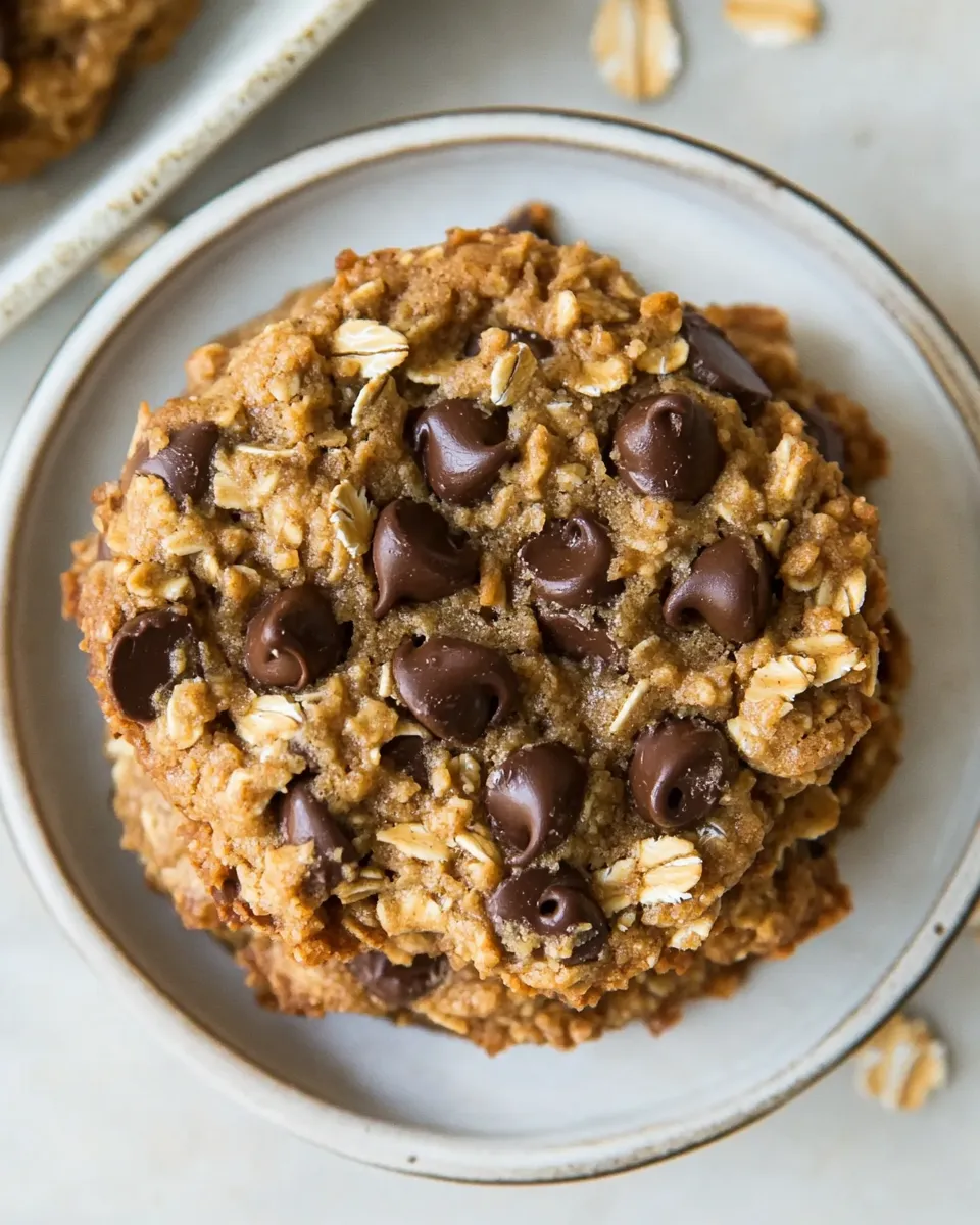 Quick 5-Ingredient Peanut Butter Oatmeal Chocolate Chip Cookies recipe photo