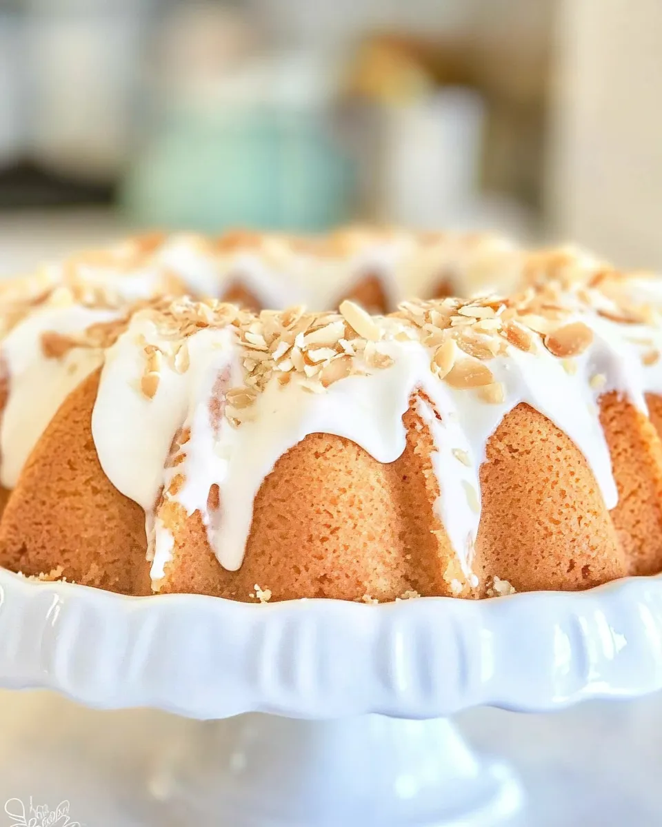 Delicious Almond Bundt Cake food shot