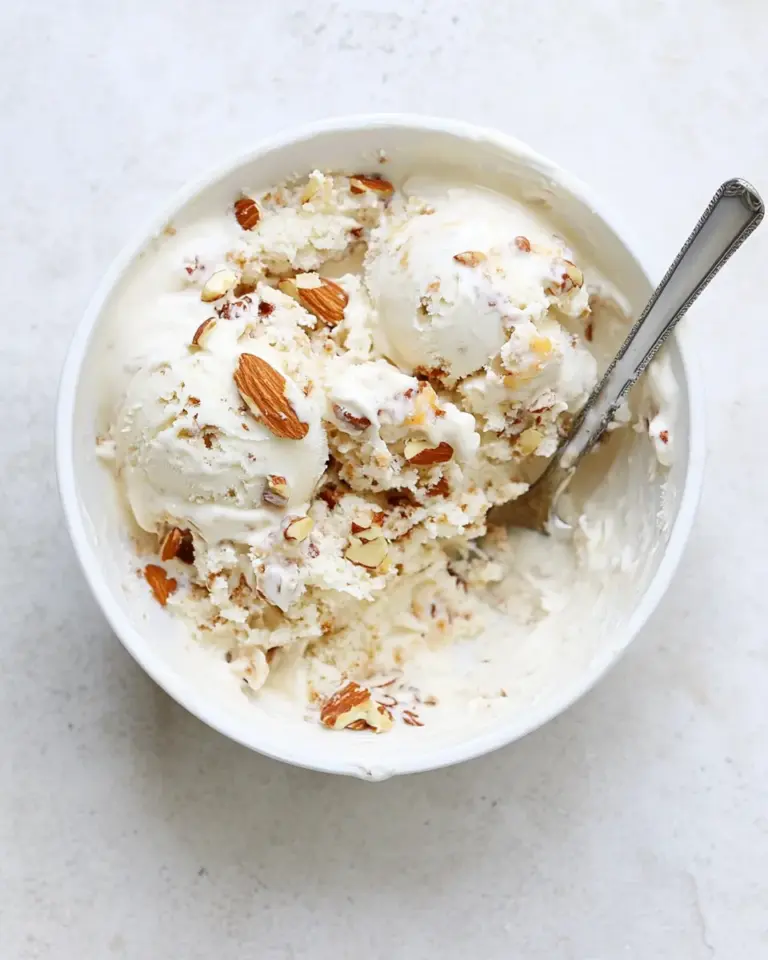 Homemade Almond Torte Mascarpone Ice Cream (with a Brown Butter Almond Crunch!) photo