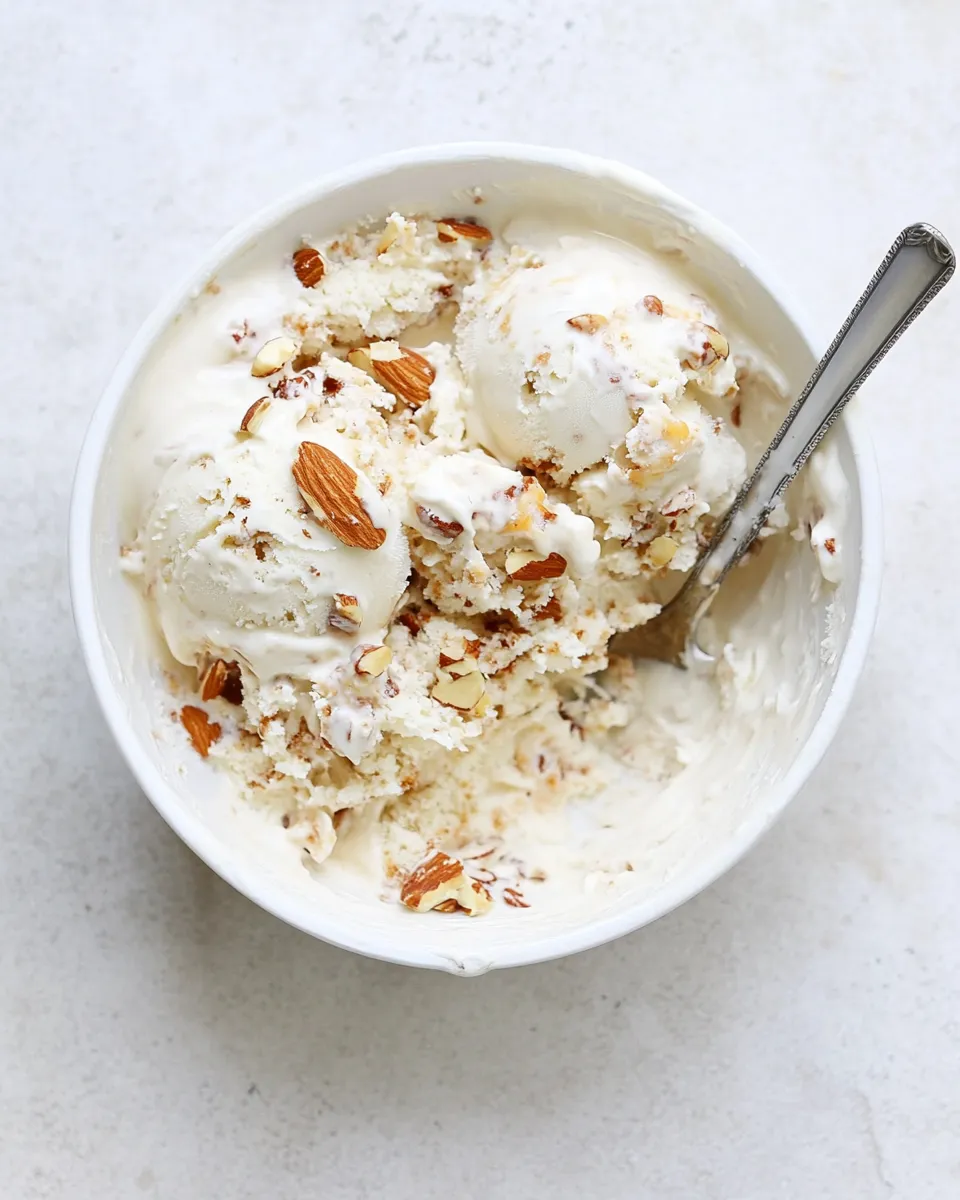 Homemade Almond Torte Mascarpone Ice Cream (with a Brown Butter Almond Crunch!) photo
