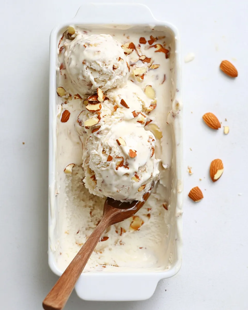 Classic Almond Torte Mascarpone Ice Cream (with a Brown Butter Almond Crunch!) image