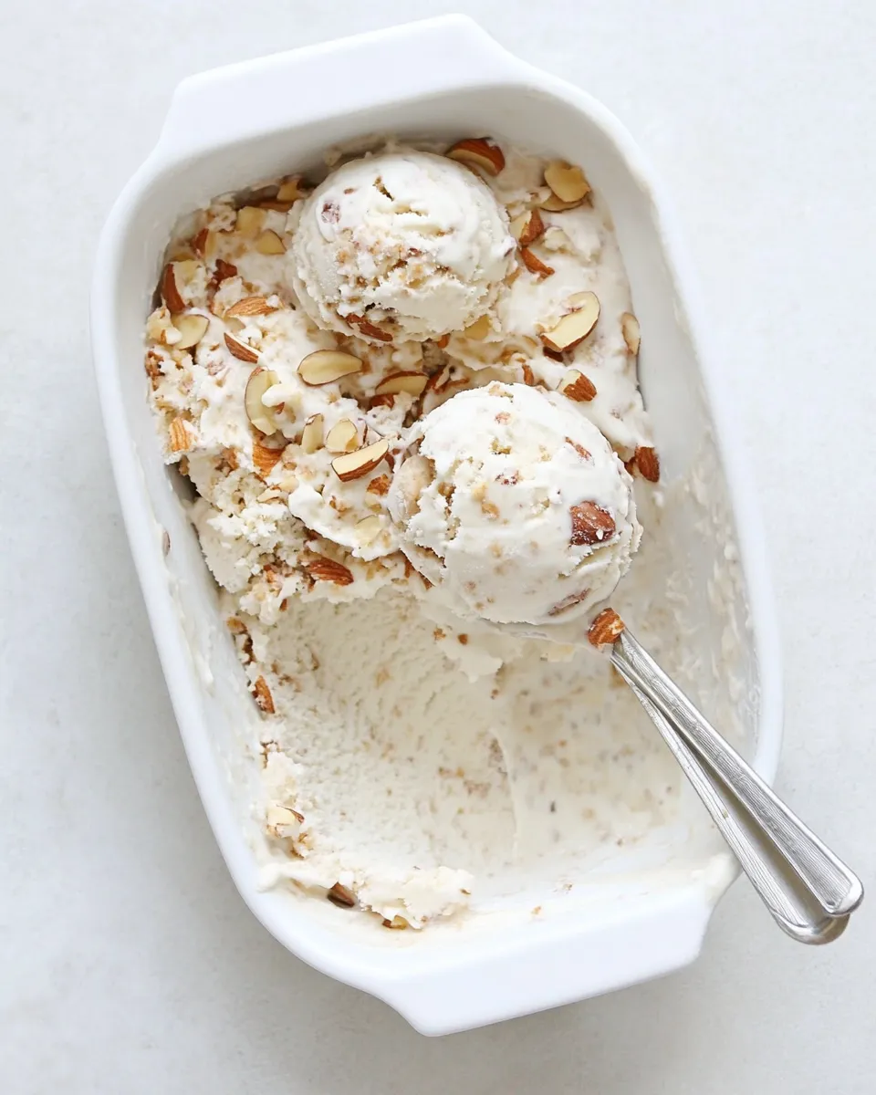 Tasty Almond Torte Mascarpone Ice Cream (with a Brown Butter Almond Crunch!) shot