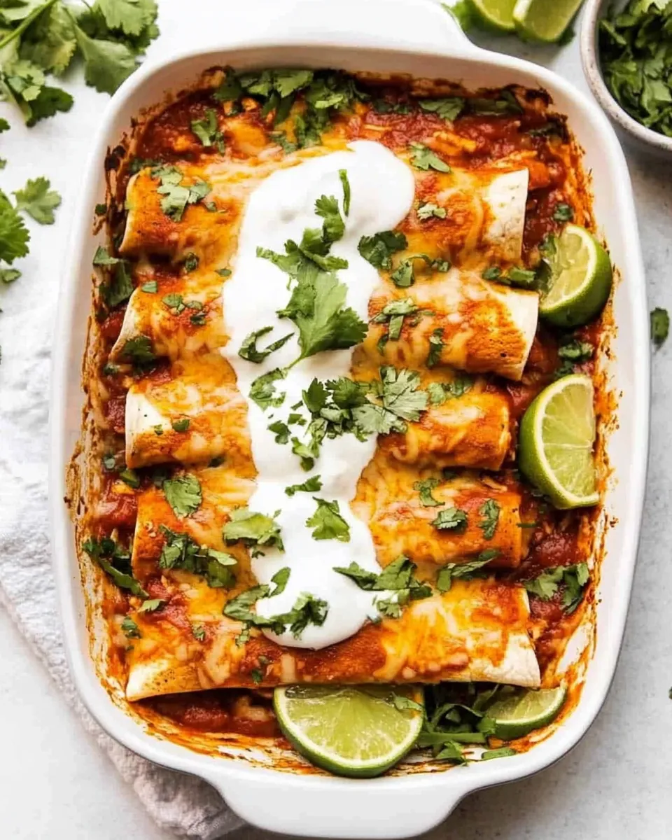Savory Amazing Homemade Chicken Enchiladas shot