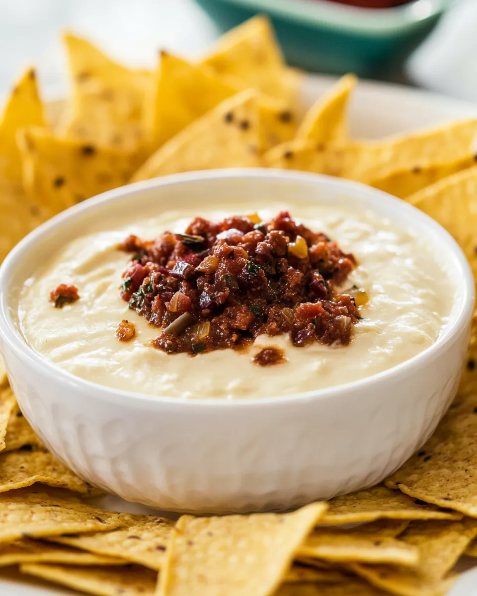 Delicious Amazing Queso Blanco Dip shot